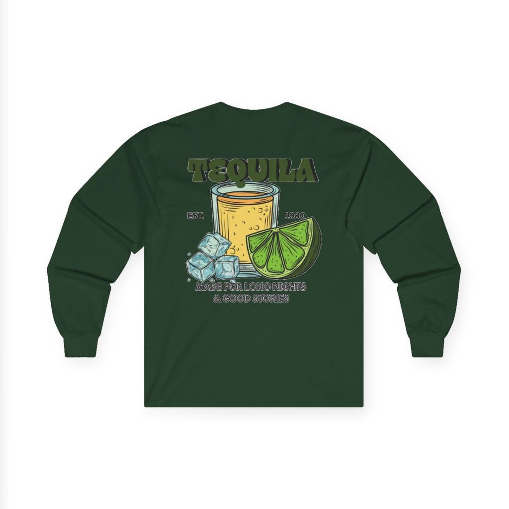 Tequila Lime Long-Sleeve T-Shirt | Vintage Men's Graphic Tee |