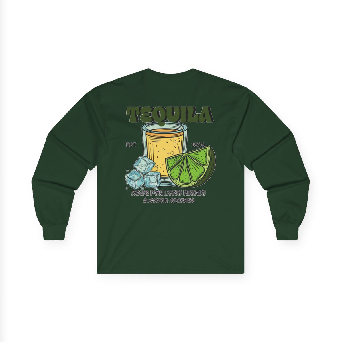Tequila Lime Long-Sleeve T-Shirt | Vintage Men's Graphic Tee |
