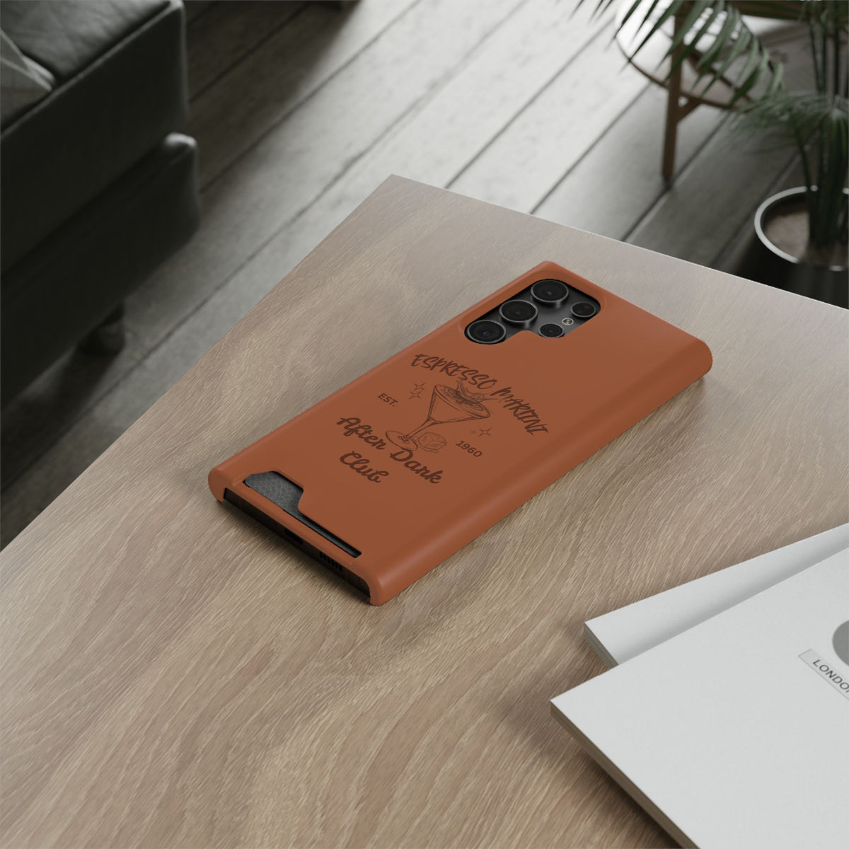 Espresso Martini After Dark Club Phone Case | Café Brown MagSafe Card Holder Case |