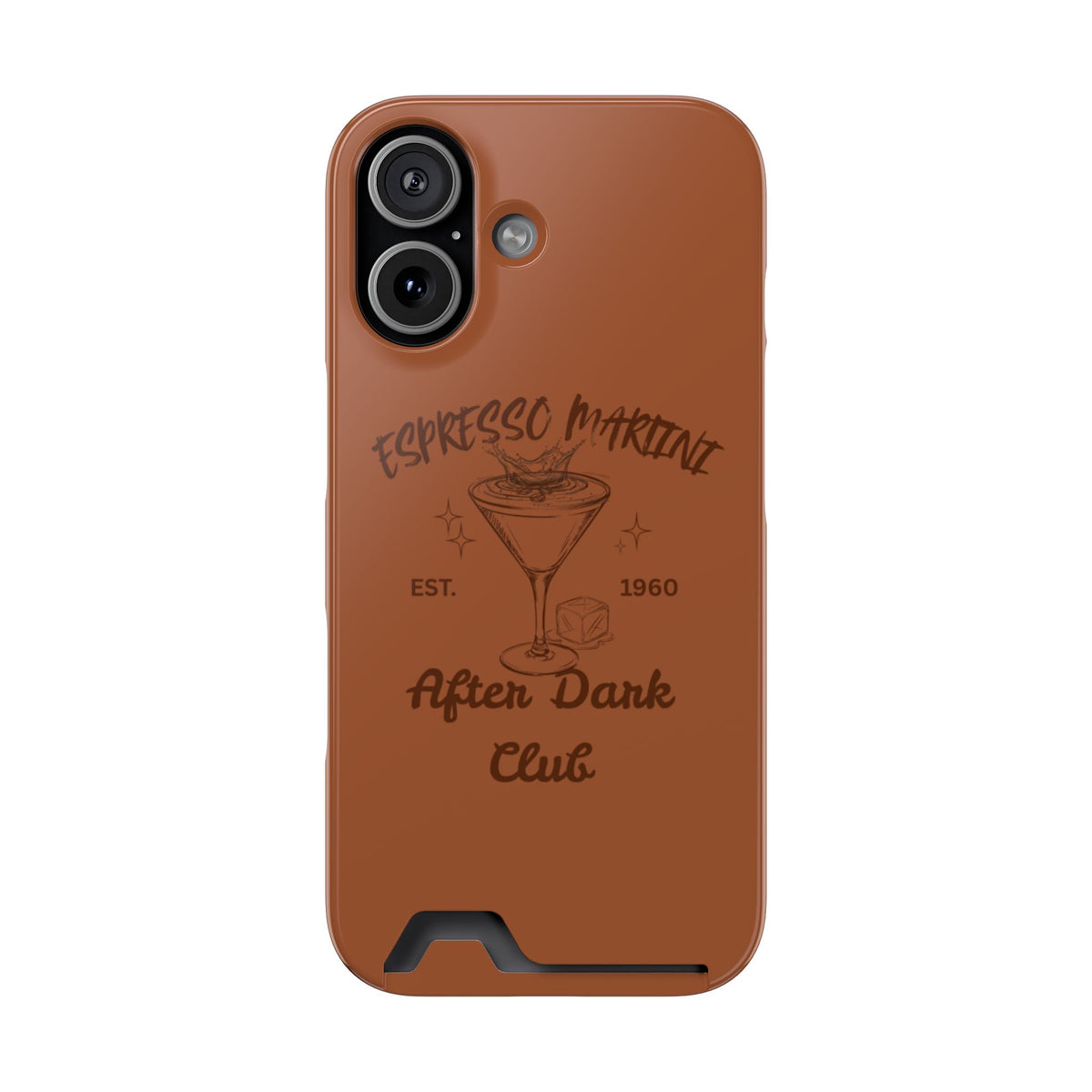 Espresso Martini After Dark Club Phone Case | Café Brown MagSafe Card Holder Case |