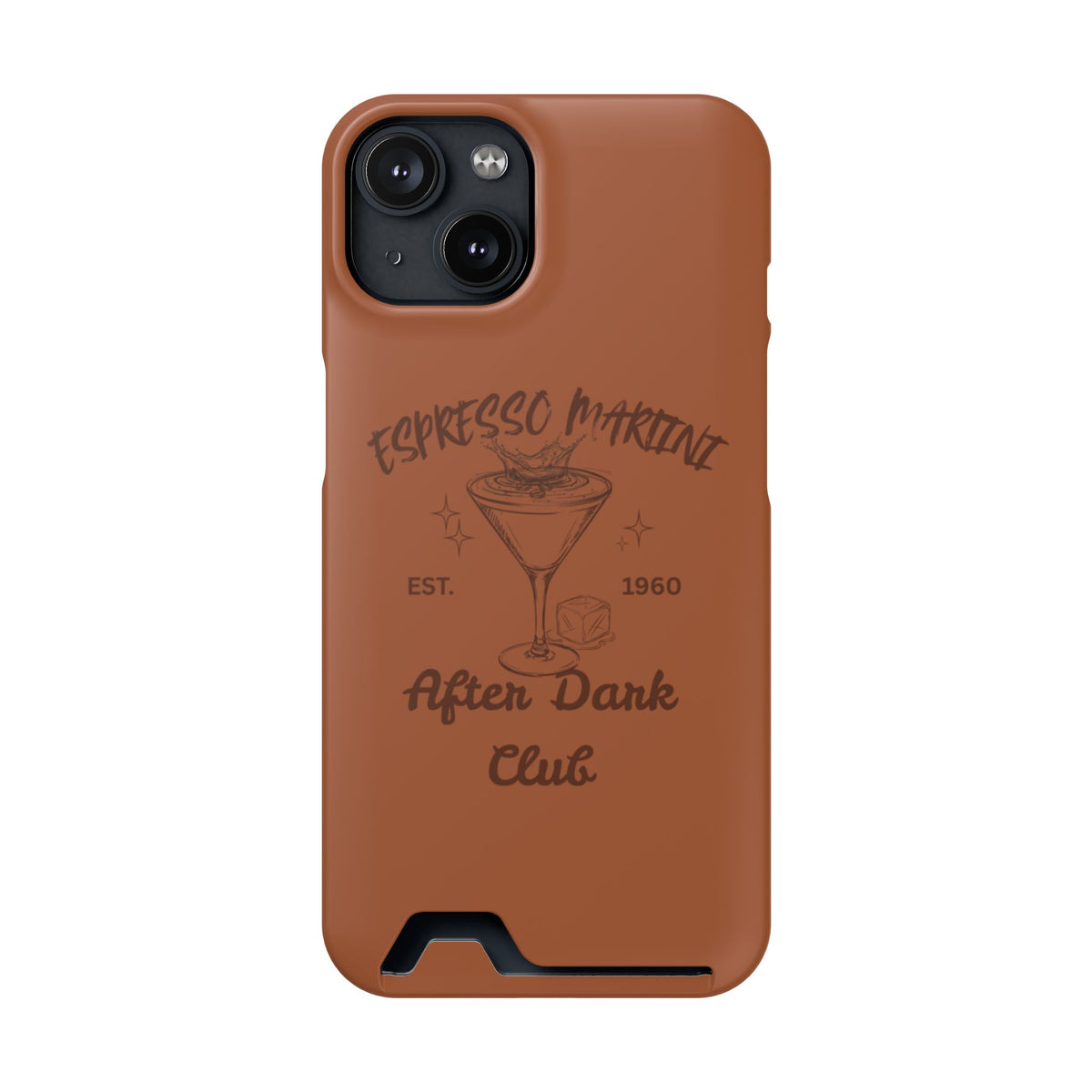 Espresso Martini After Dark Club Phone Case | Café Brown MagSafe Card Holder Case |