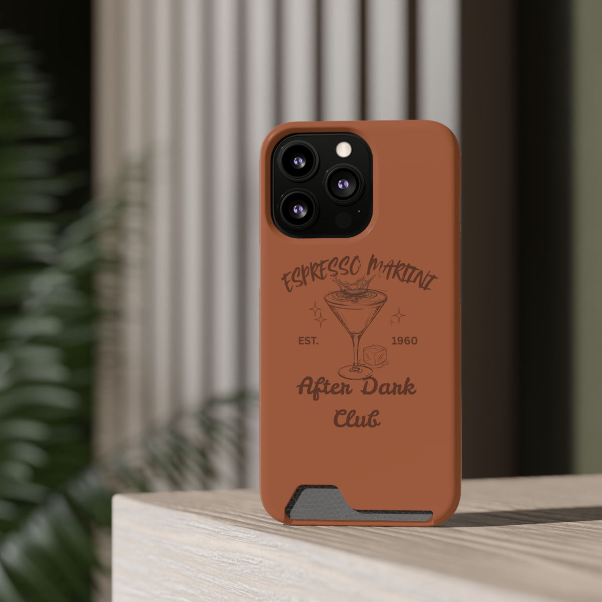 Espresso Martini After Dark Club Phone Case | Café Brown MagSafe Card Holder Case |
