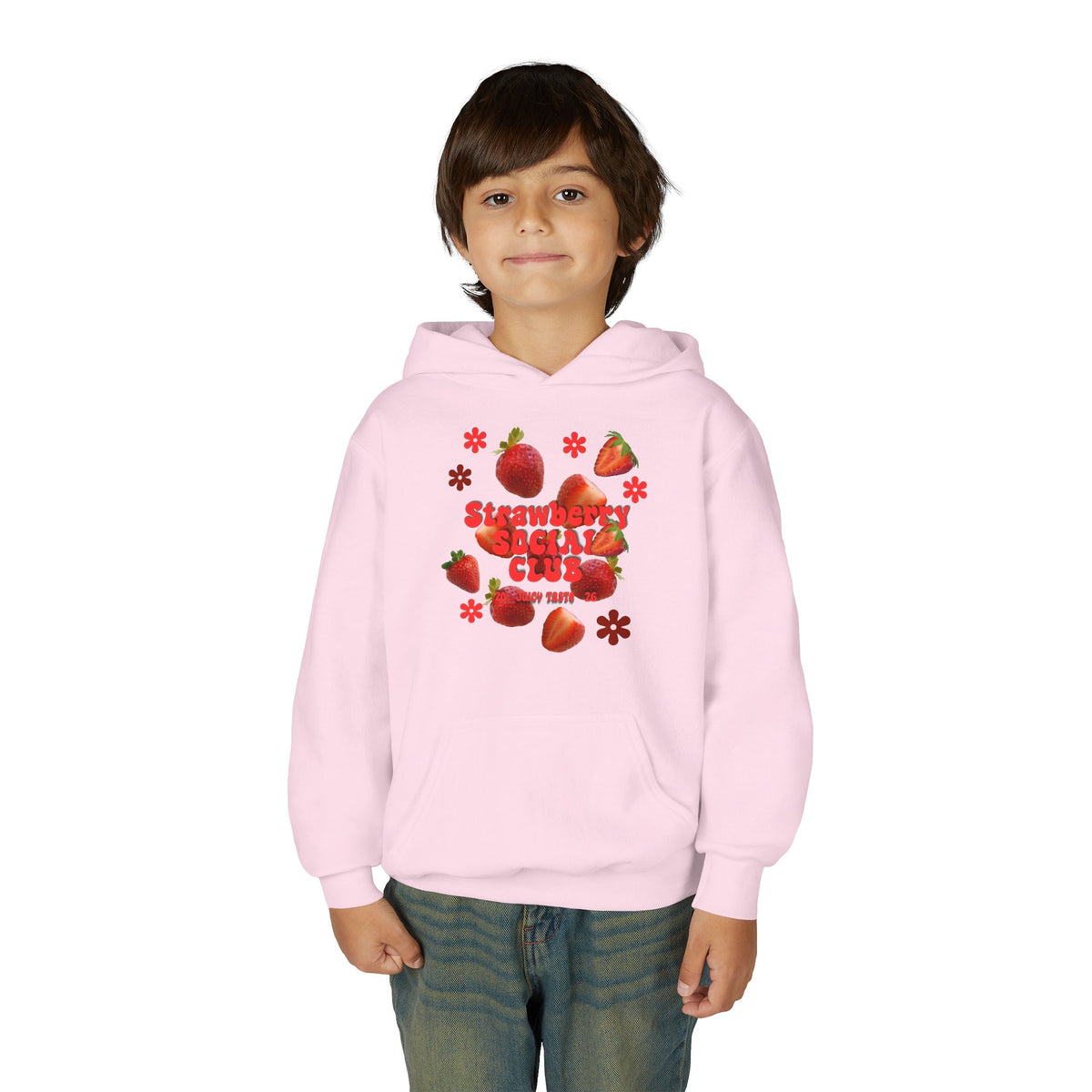 Strawberry Youth Hoodie | Cute Berry Graphic Kids Pullover |