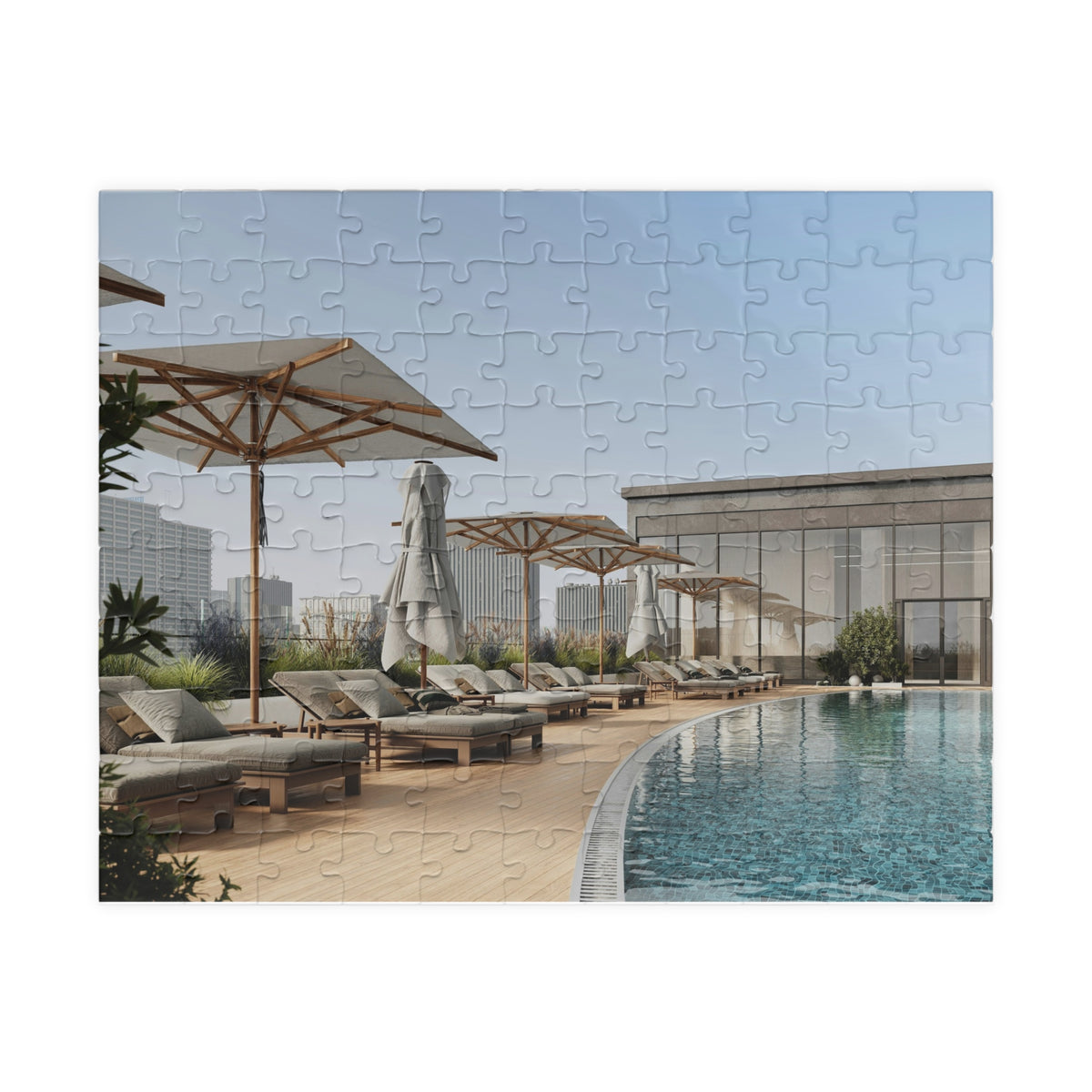 Puzzle Resort au bord de la piscine | Scène de vacances luxueuses et relaxantes (110 pièces) |