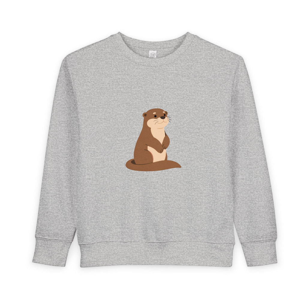 Sweat-shirt loutre mignon pour tout-petits | Pull adorable animal des bois pour enfants | Haut loutre douillet |