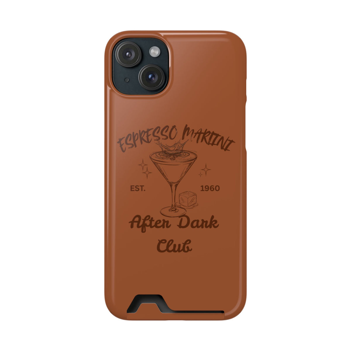 Espresso Martini After Dark Club Phone Case | Café Brown MagSafe Card Holder Case |