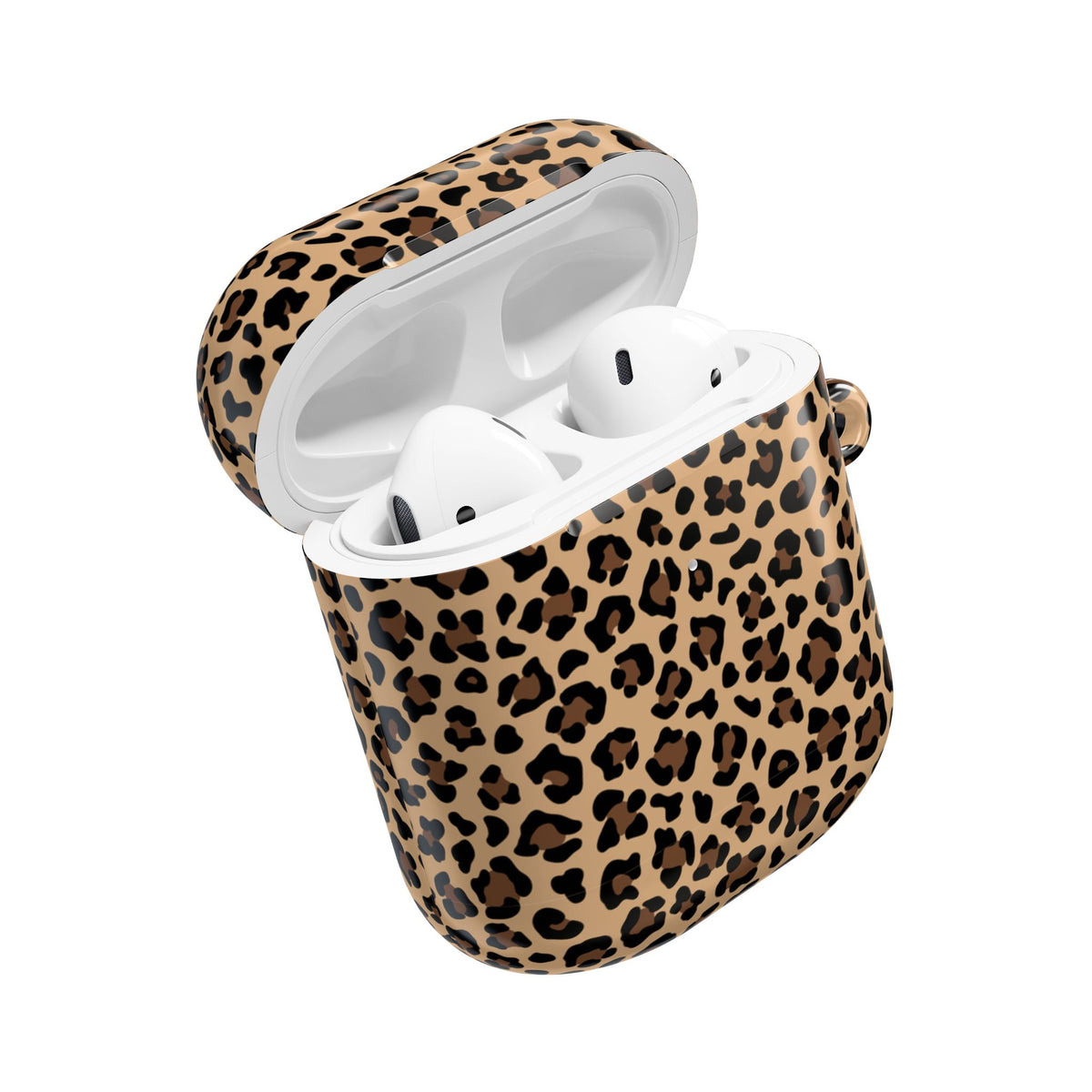 Leopard Print AirPods Case | Tan & Black Animal Print Protective Charging Case |