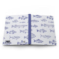 Blue Fish Hardcover Journal | Nautical Fishing Notebook | Coastal Lined Journal for Notes & Gifts |