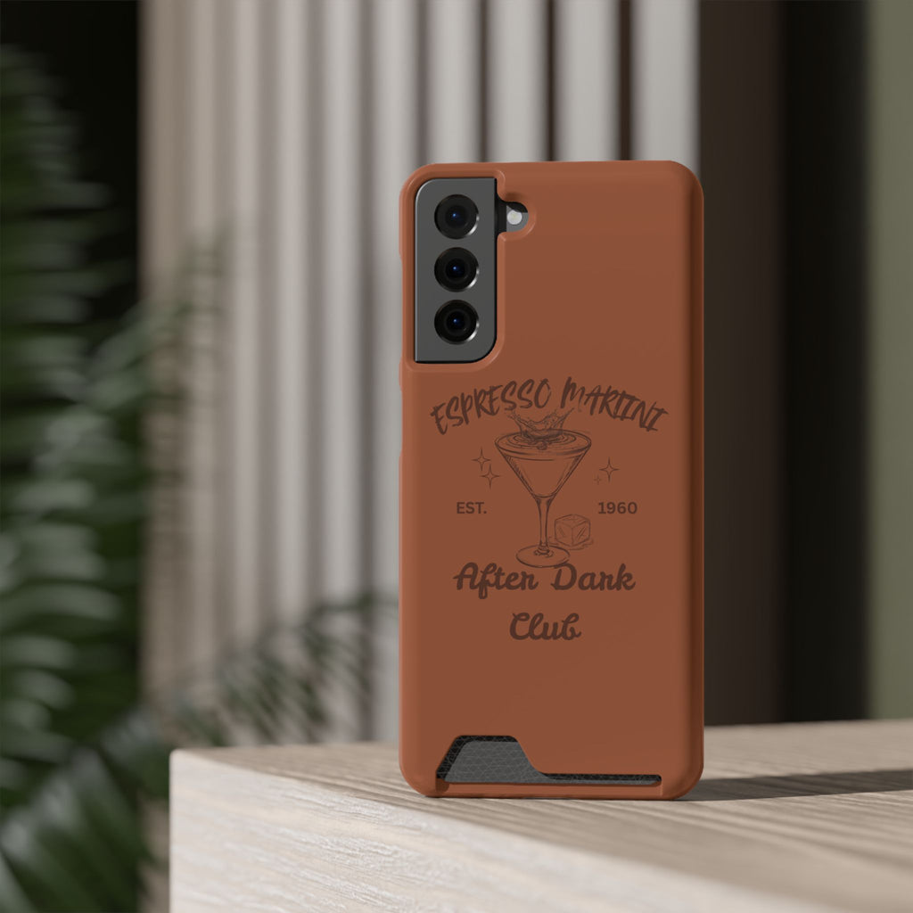 Espresso Martini After Dark Club Phone Case | Café Brown MagSafe Card Holder Case |