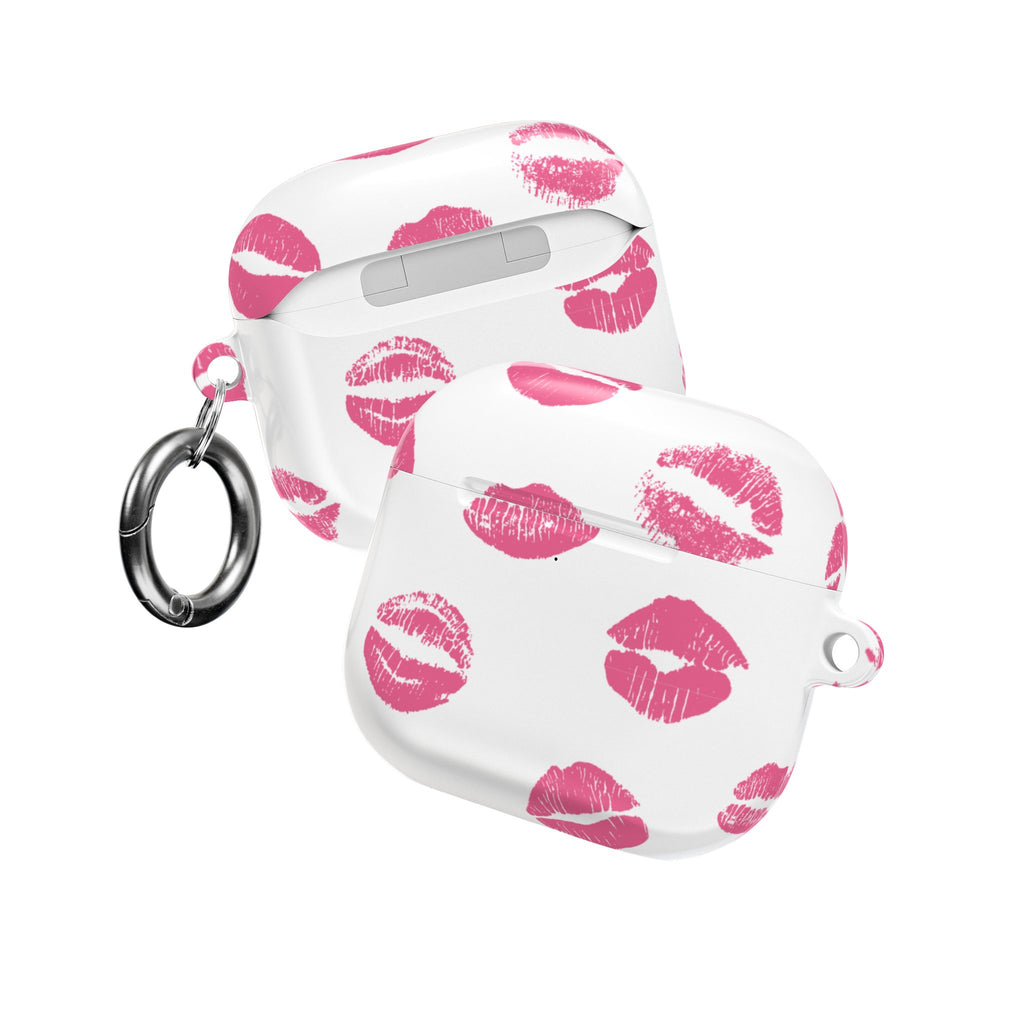 Pink Lipstick Kiss AirPod Case | Cute Glossy Romantic Earbud Cover |