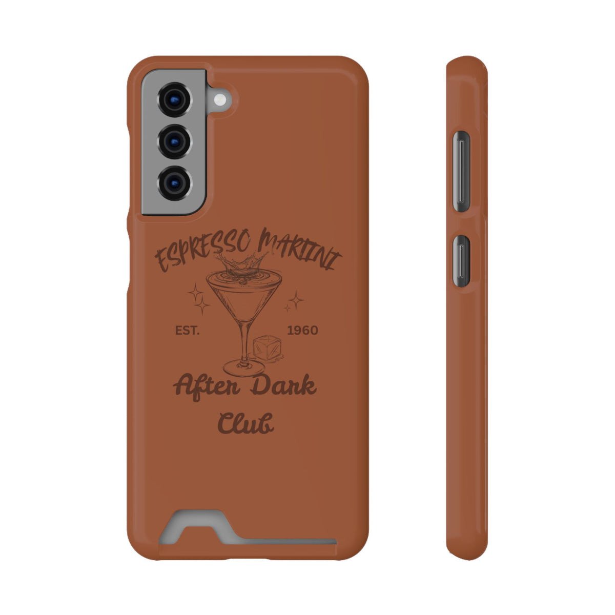 Espresso Martini After Dark Club Phone Case | Café Brown MagSafe Card Holder Case |
