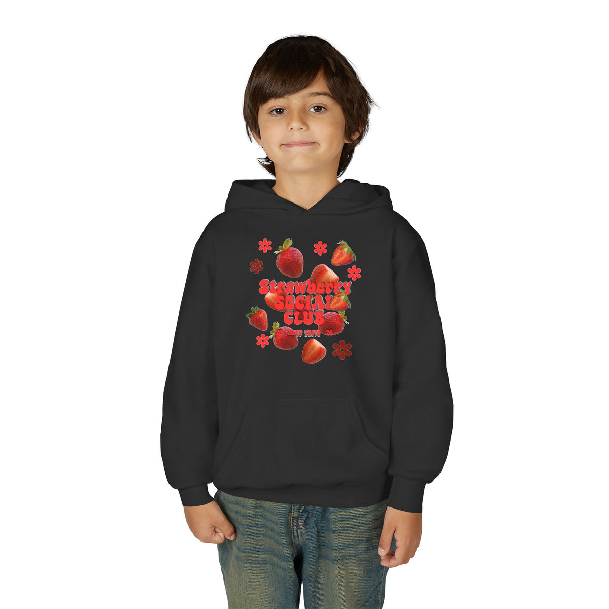 Strawberry Youth Hoodie | Cute Berry Graphic Kids Pullover |