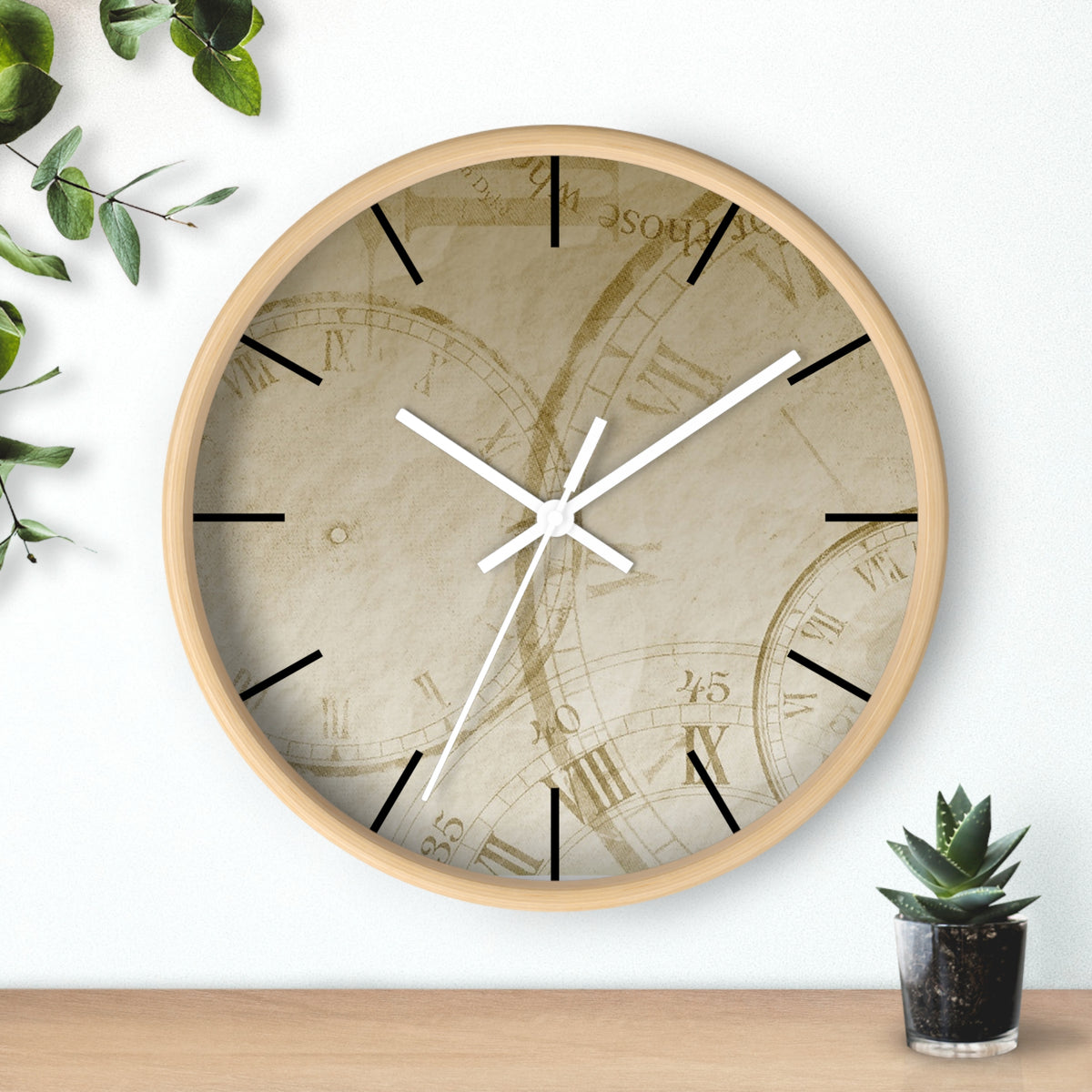 Vintage Timepiece Wall Clock | Antique Roman Numeral Design |