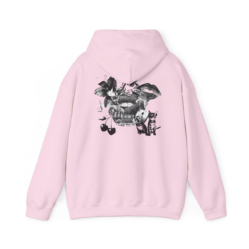 Midnight Collage Women’s Hoodie | Vintage Monochrome Graphic Sweatshirt |