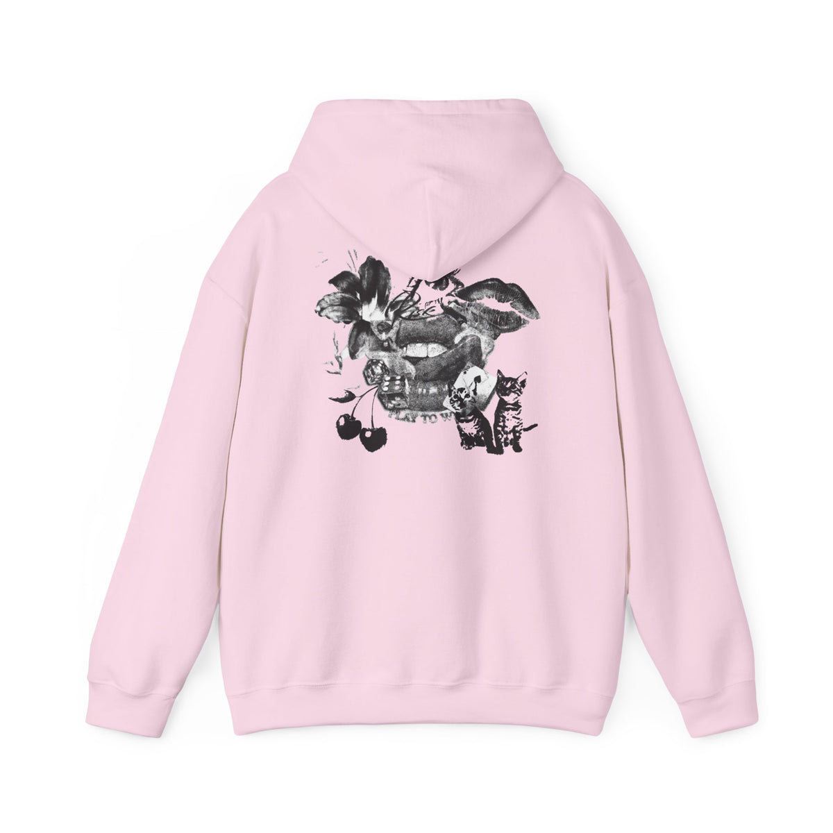 Midnight Collage Women’s Hoodie | Vintage Monochrome Graphic Sweatshirt |