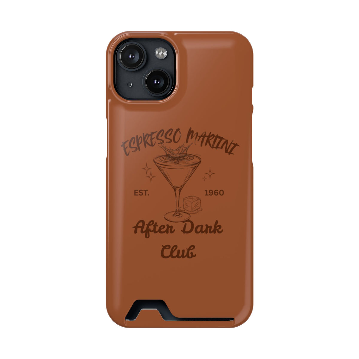 Espresso Martini After Dark Club Phone Case | Café Brown MagSafe Card Holder Case |
