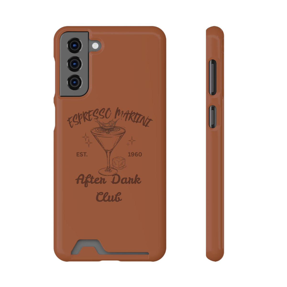 Espresso Martini After Dark Club Phone Case | Café Brown MagSafe Card Holder Case |