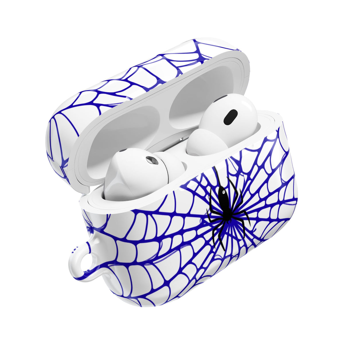 Web Pattern AirPod Case | Blue Web Comic-Inspired Earbud Cover | Glossy Protective Case |