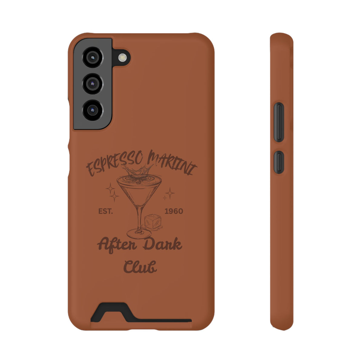 Espresso Martini After Dark Club Phone Case | Café Brown MagSafe Card Holder Case |