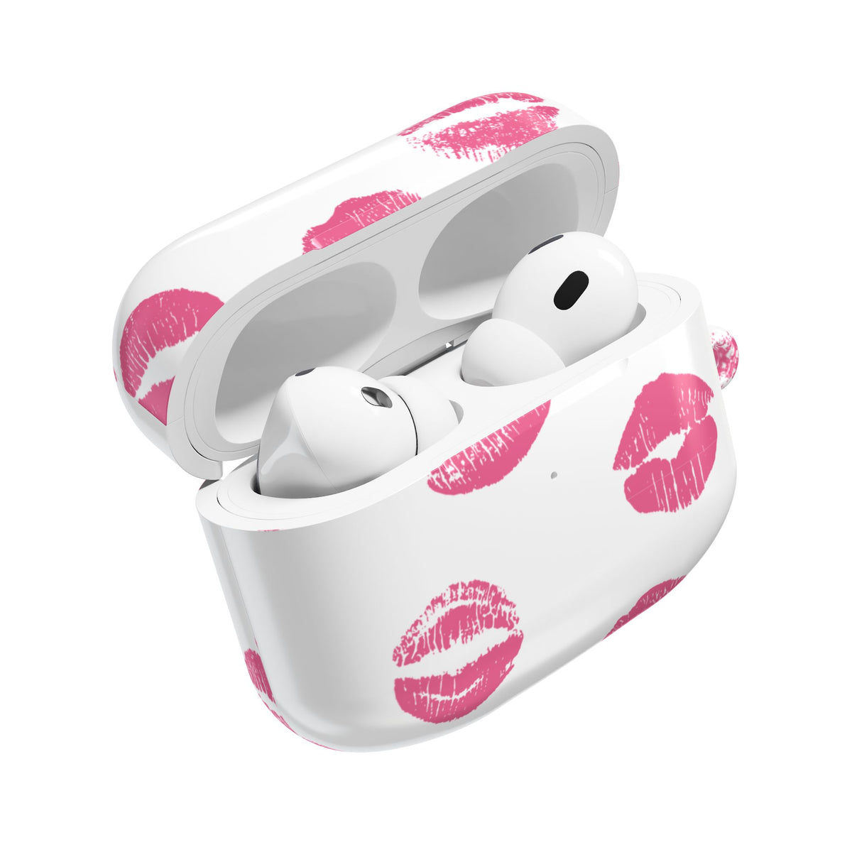 Pink Lipstick Kiss AirPod Case | Cute Glossy Romantic Earbud Cover |