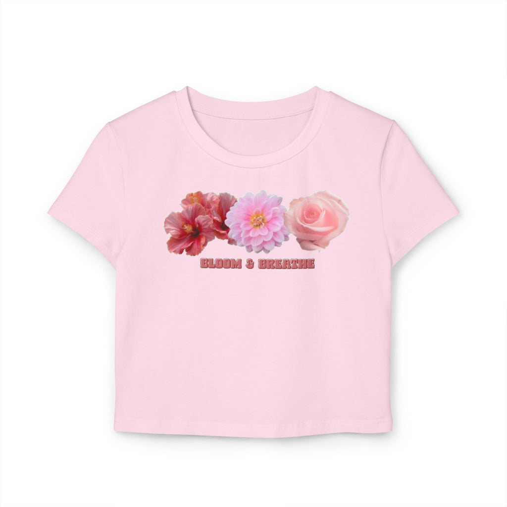 Blooming Flowers Baby Tee | Floral Cropped Organic Cotton T-Shirt |