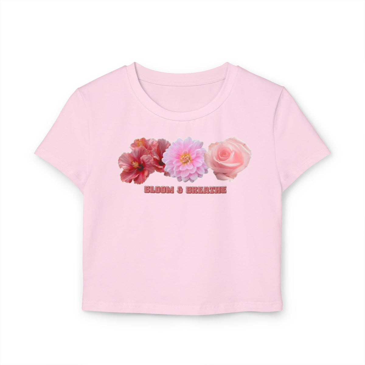 Blooming Flowers Baby Tee | Floral Cropped Organic Cotton T-Shirt |