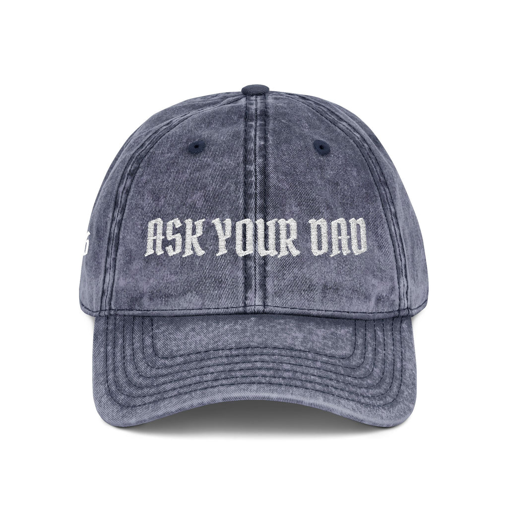 Casquette vintage brodée « Demande à ton père » pour maman | Casquette de baseball drôle et ajustable