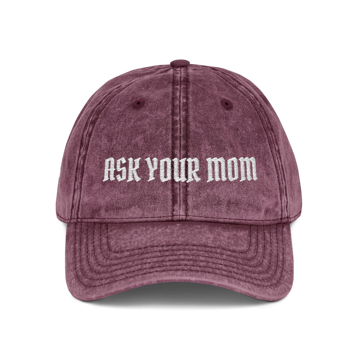 "Ask Your Mom" Embroidered Vintage Dad Hat | Funny Adjustable Baseball Cap |