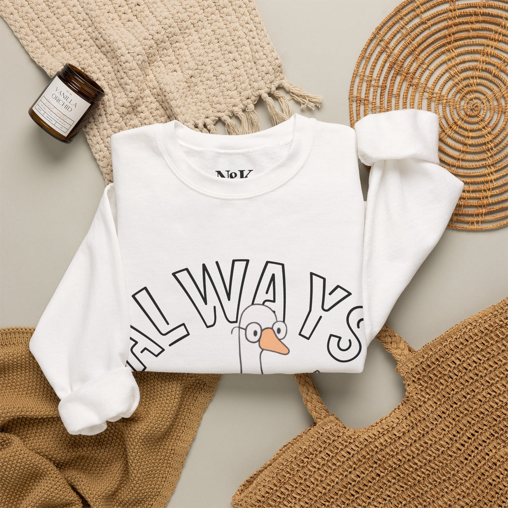 Bookish Goose Crewneck Sweatshirt | Cozy Reader Graphic Pullover | Cute Book Lover Sweater |