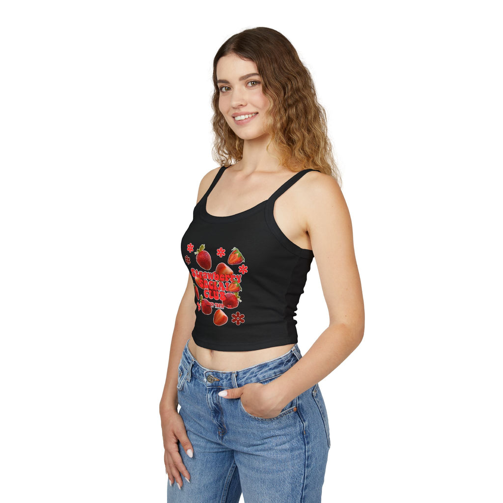 Strawberry Blossom Tank Top | Fitted Spaghetti Strap Summer Top | Women's