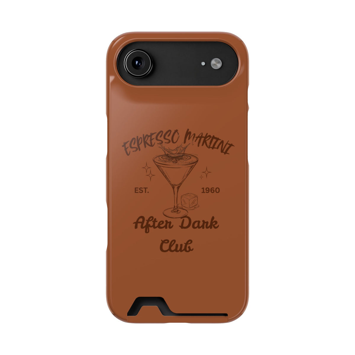 Espresso Martini After Dark Club Phone Case | Café Brown MagSafe Card Holder Case |