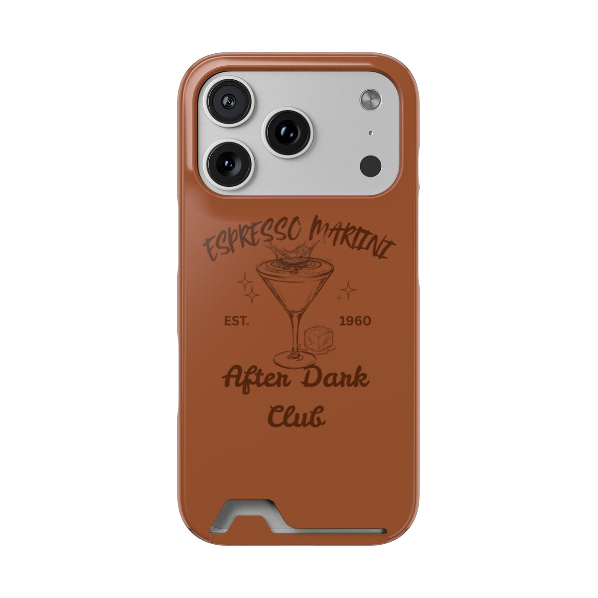 Espresso Martini After Dark Club Phone Case | Café Brown MagSafe Card Holder Case |