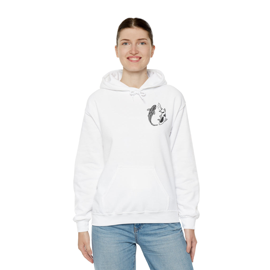 Koi Fish Balance Hoodie | Minimal Japanese-Inspired Graphic Sweatshirt | Unisex