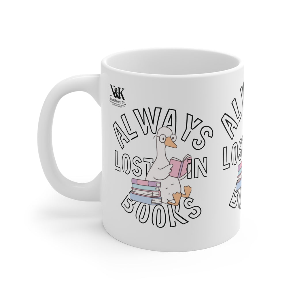 Book Seagull Ceramic Mug | Cute Reading Coffee Cup | 11oz Literary Gift |