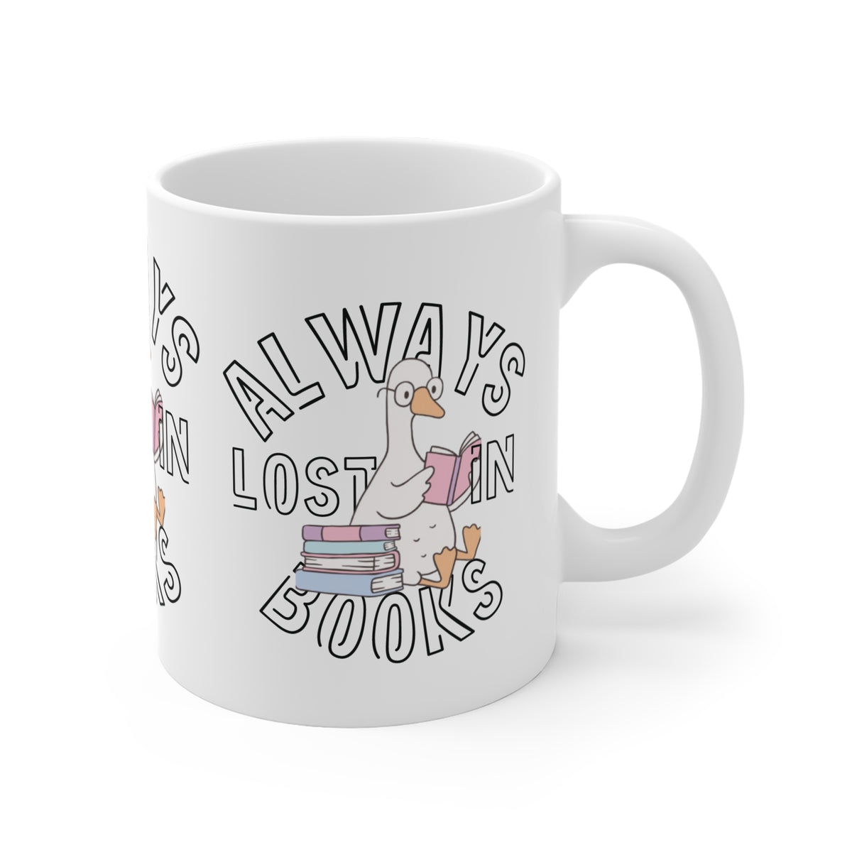 Book Seagull Ceramic Mug | Cute Reading Coffee Cup | 11oz Literary Gift |