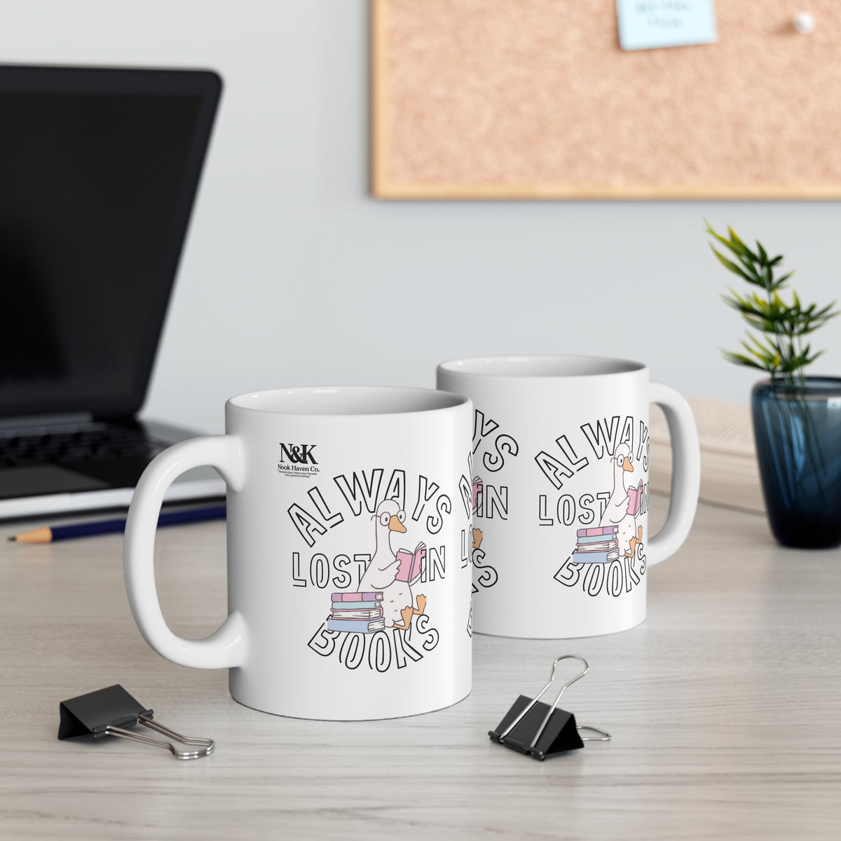 Book Seagull Ceramic Mug | Cute Reading Coffee Cup | 11oz Literary Gift |