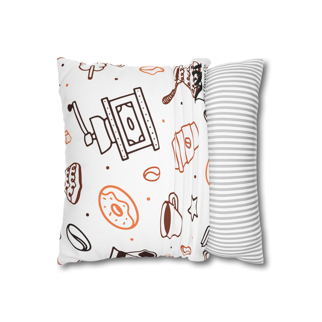 Taie d'oreiller carrée motif café