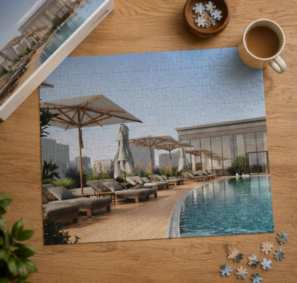 Puzzle Resort au bord de la piscine | Scène de vacances luxueuses et relaxantes (110 pièces) |