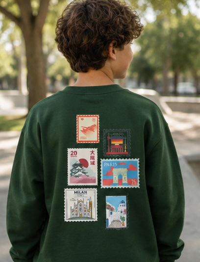 Kids/Youth "Destination Unknown" Sweatshirt | Vintage Travel Stamp Graphic Tee |