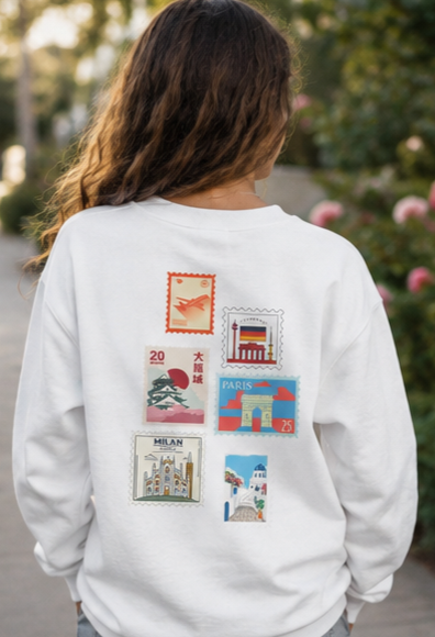 Kids/Youth "Destination Unknown" Sweatshirt | Vintage Travel Stamp Graphic Tee |