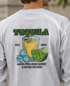 Tequila Lime Long-Sleeve T-Shirt | Vintage Men's Graphic Tee |