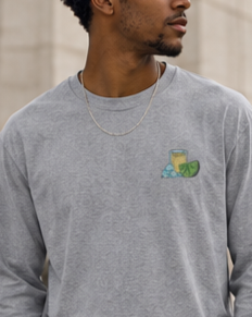 Tequila Lime Long-Sleeve T-Shirt | Vintage Men's Graphic Tee |