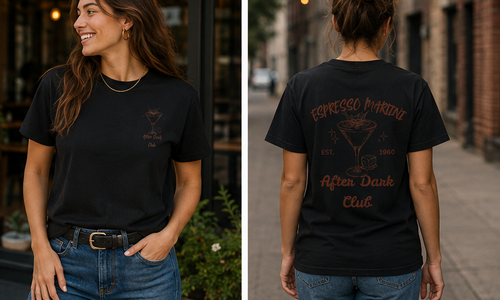 After Dark Club T-Shirt | Minimal Espresso Martini Graphic Unisex Tee |