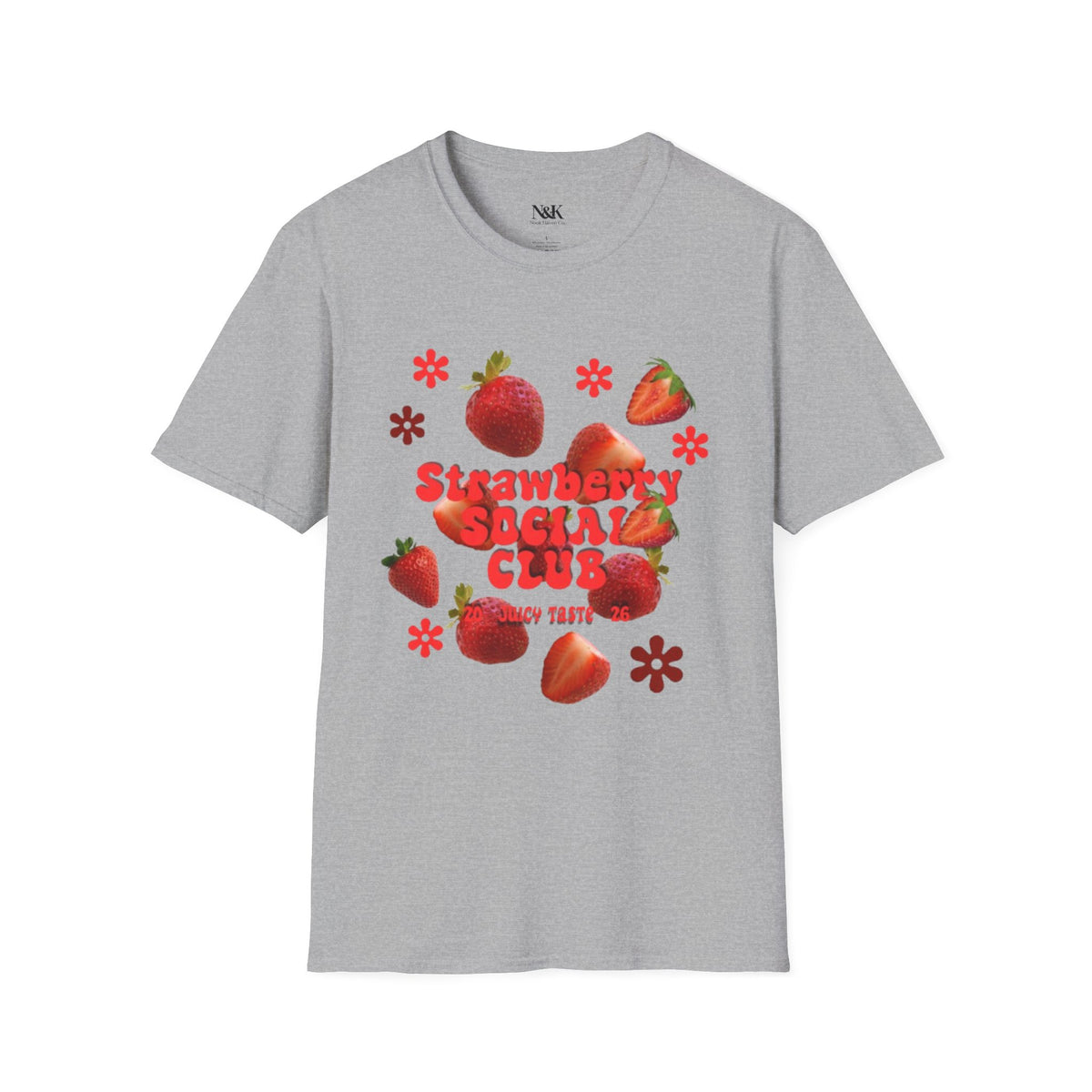 Strawberry Club T-Shirt | Retro Strawberry Graphic Cotton Tee | Women's