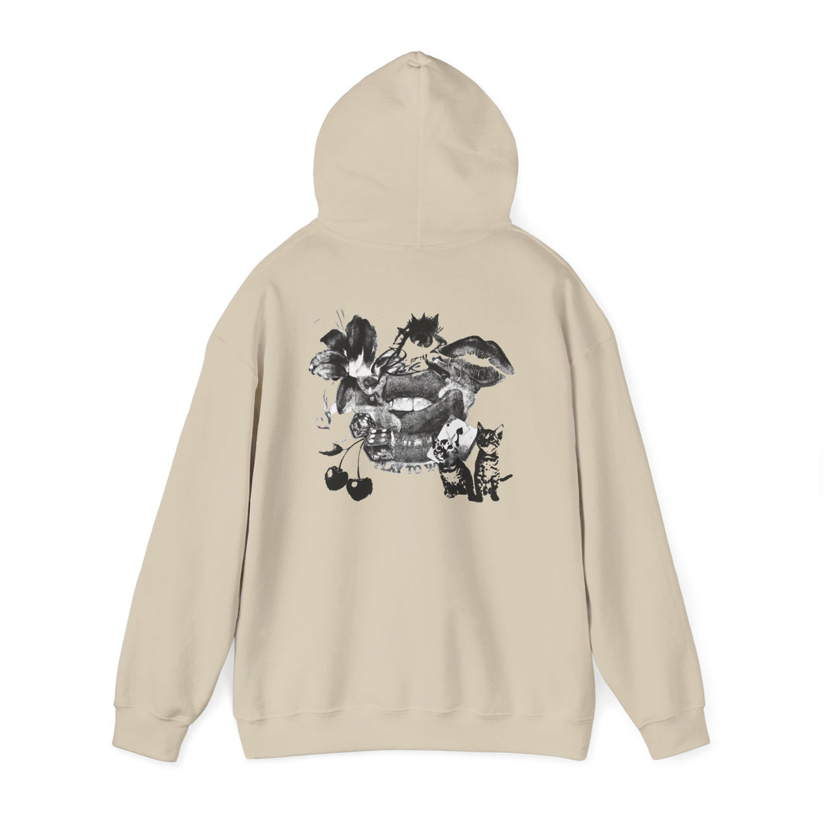 Midnight Collage Women’s Hoodie | Vintage Monochrome Graphic Sweatshirt |