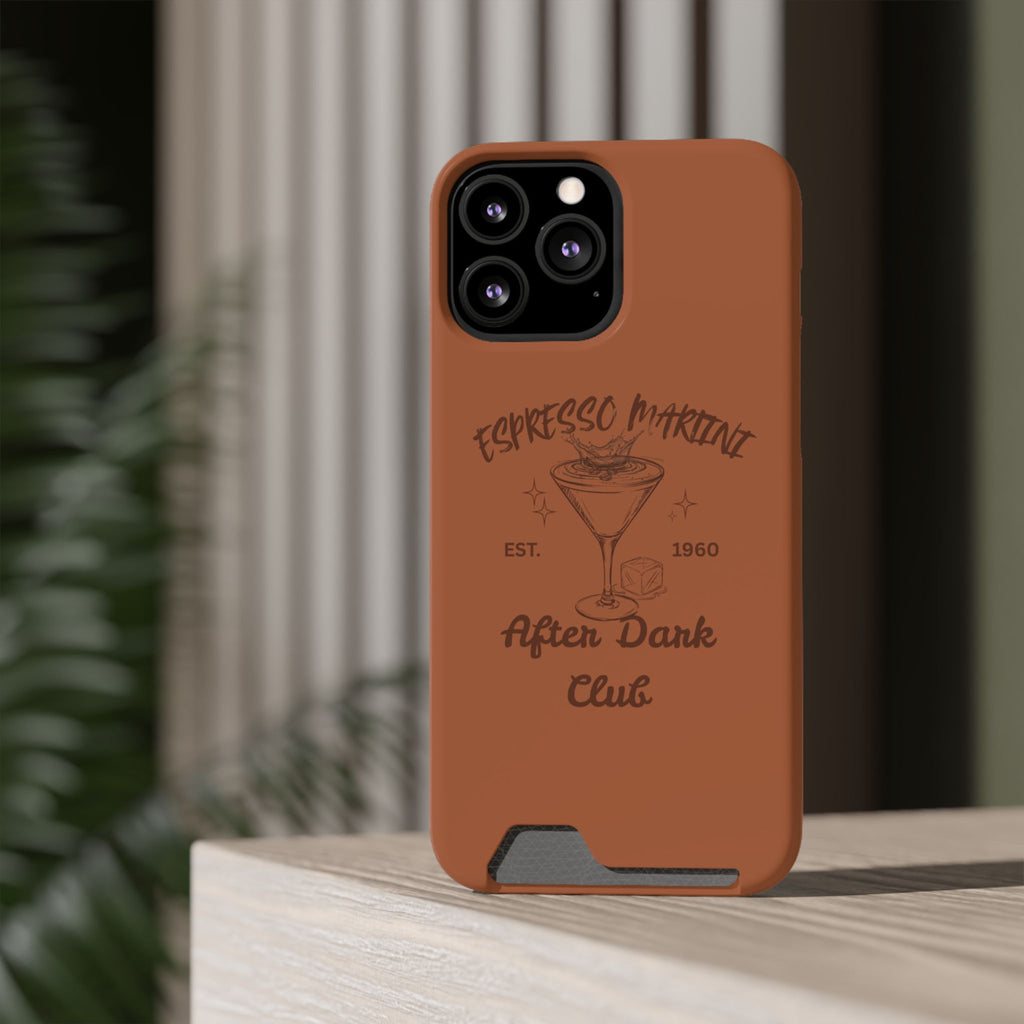 Espresso Martini After Dark Club Phone Case | Café Brown MagSafe Card Holder Case |