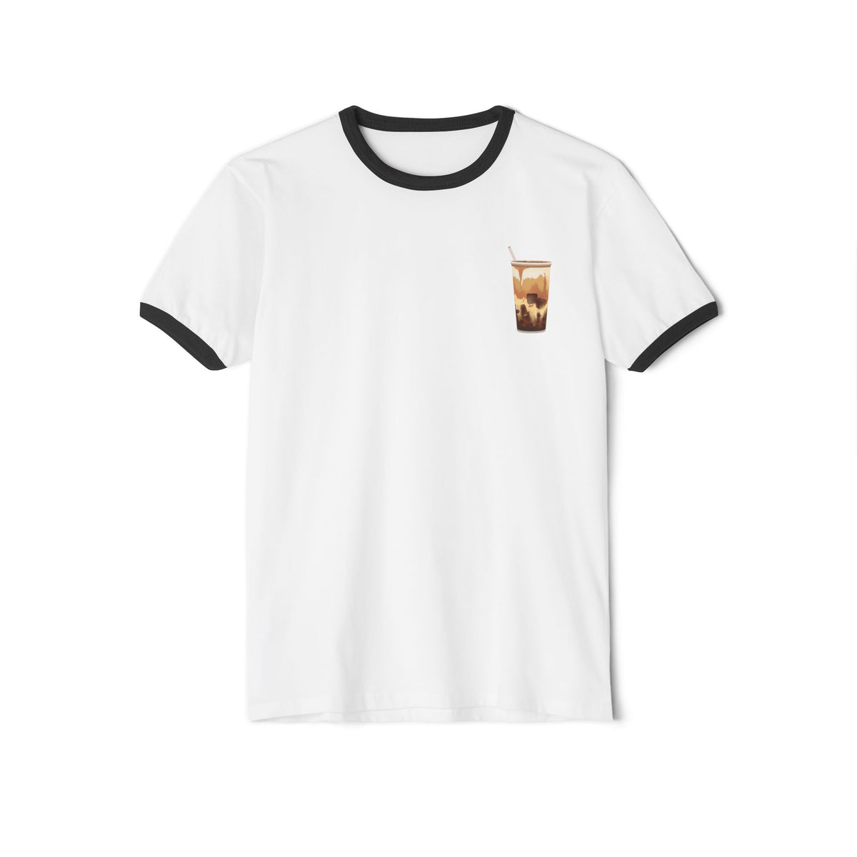 Iced Coffee & Sunshine Ringer Tee | Retro Coffee Graphic T-Shirt | Unisex