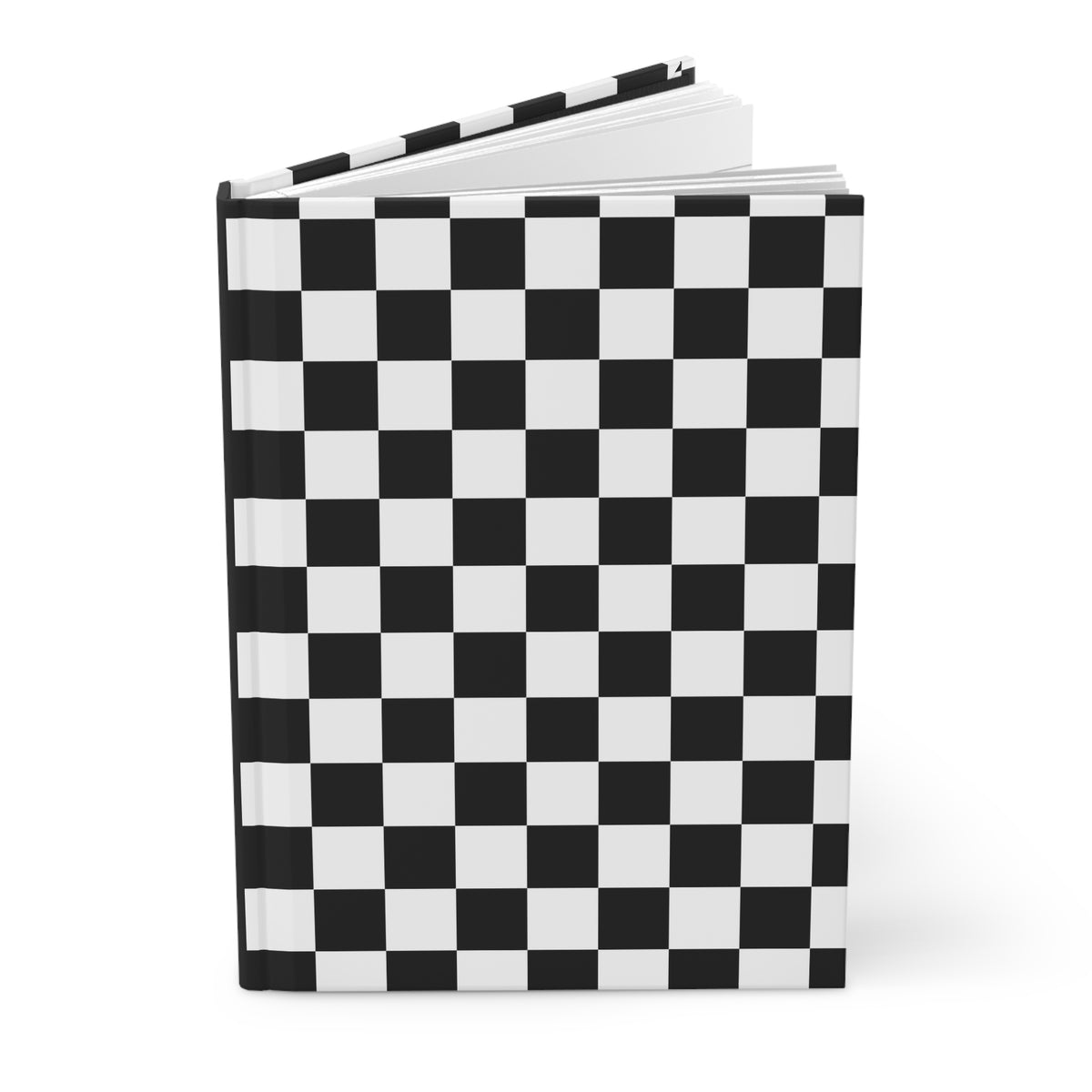 Black & White Checkerboard Hardcover Journal | Retro Geometric Notebook | Lined Writing & Sketch Journal |