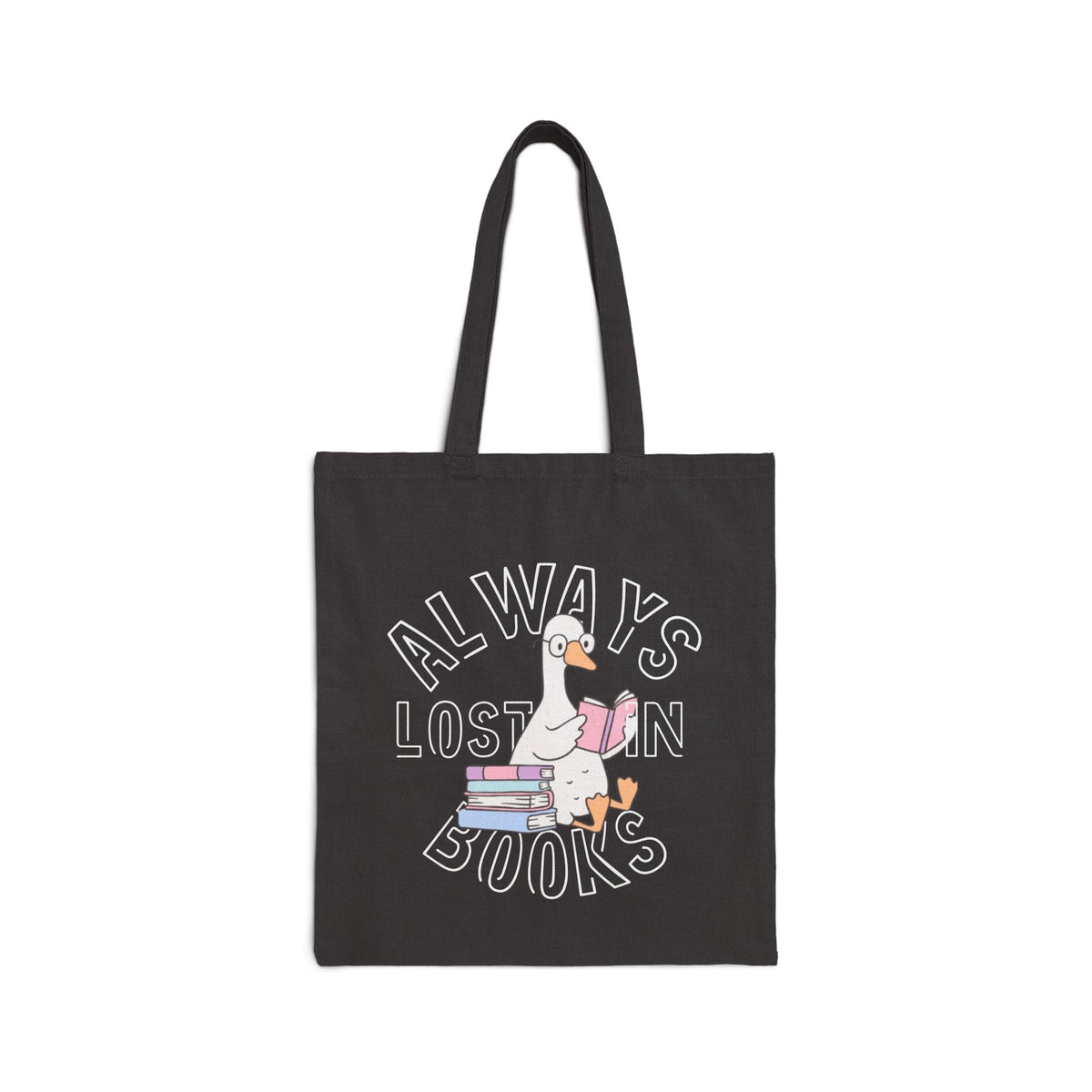 Bookish Goose Canvas Tote Bag | Cute Literary Book Lover Shopper | Heavyweight Cotton Carryall |