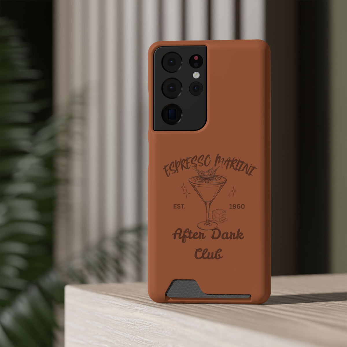 Espresso Martini After Dark Club Phone Case | Café Brown MagSafe Card Holder Case |